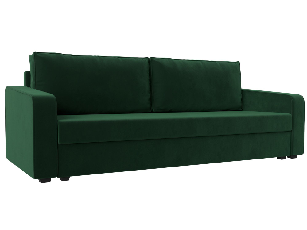 Диван прямой Лига-009 ВЕЛЮР Зеленый