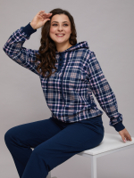 Костюм с брюками КБ-77/синерозовая-клетка