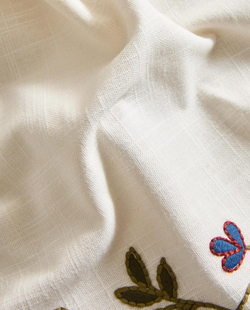 ZARA HOME СЕРВИРОВОЧНАЯ САЛФЕТКА С ЦВЕТОЧНОЙ ВЫШИВКОЙ, ЗЕЛЕНЫЙ