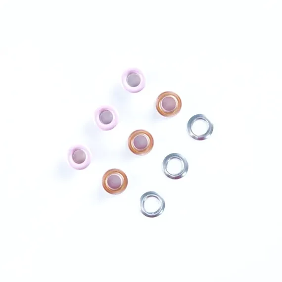 Люверсы металлические 5мм розовые (цветная эмаль), Греция