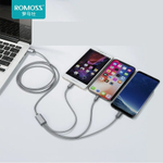 Кабель Romoss 3в1 Lightning+Micro-USB+Type-C CB25A
