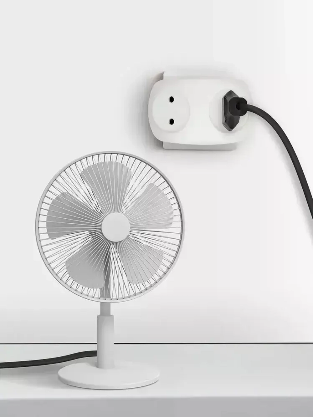 Тройник розетка электрический плоский SPx-2-W ЭРА / Разветвитель электрический без заземления, 2 розетки, 10А, белый