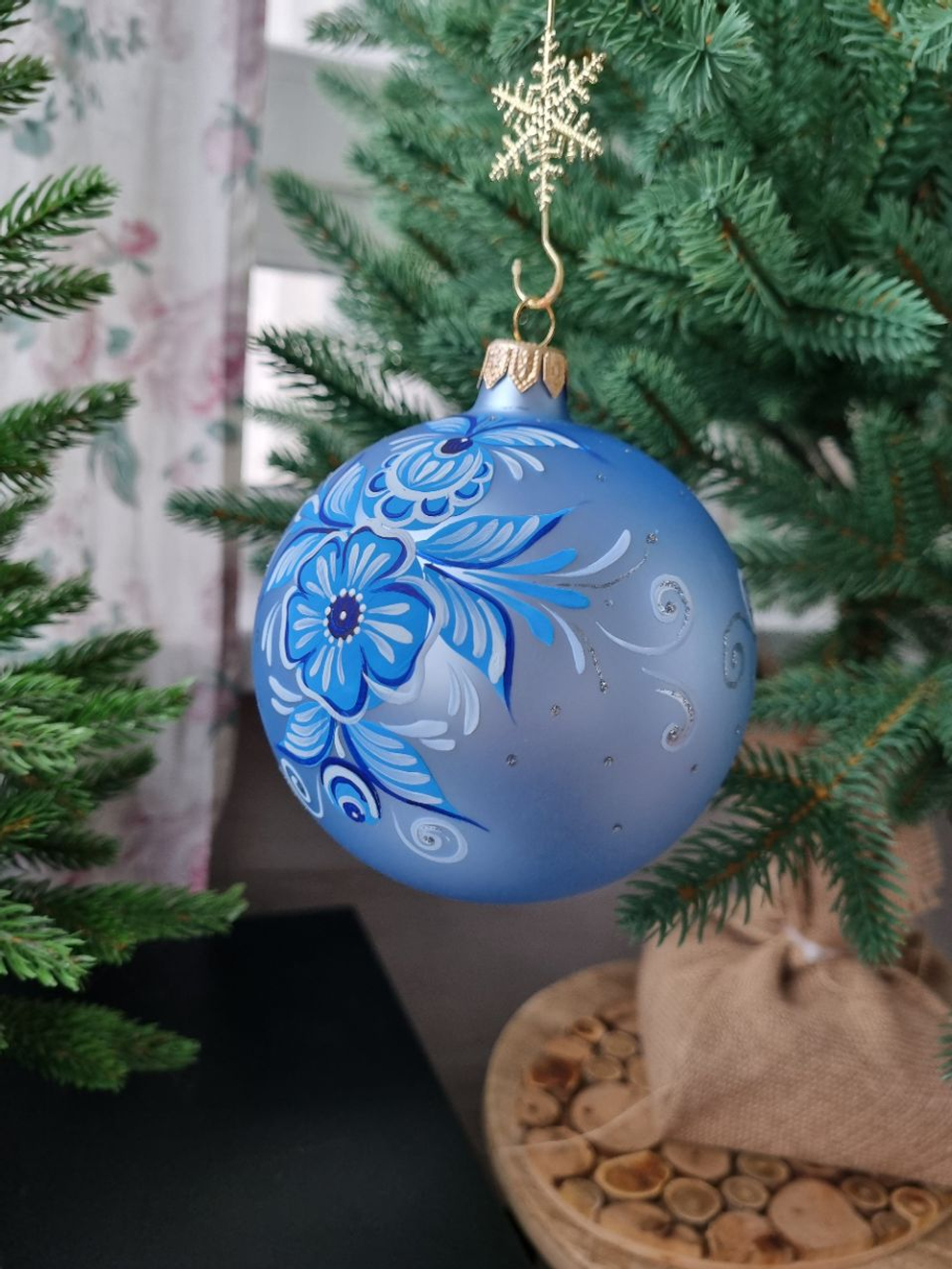 Шар стеклянный "малышка пони" ручная роспись