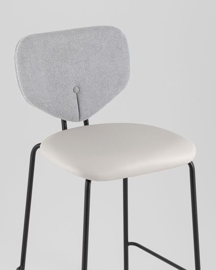 Стул полубарный Masey серый с серой экокожей