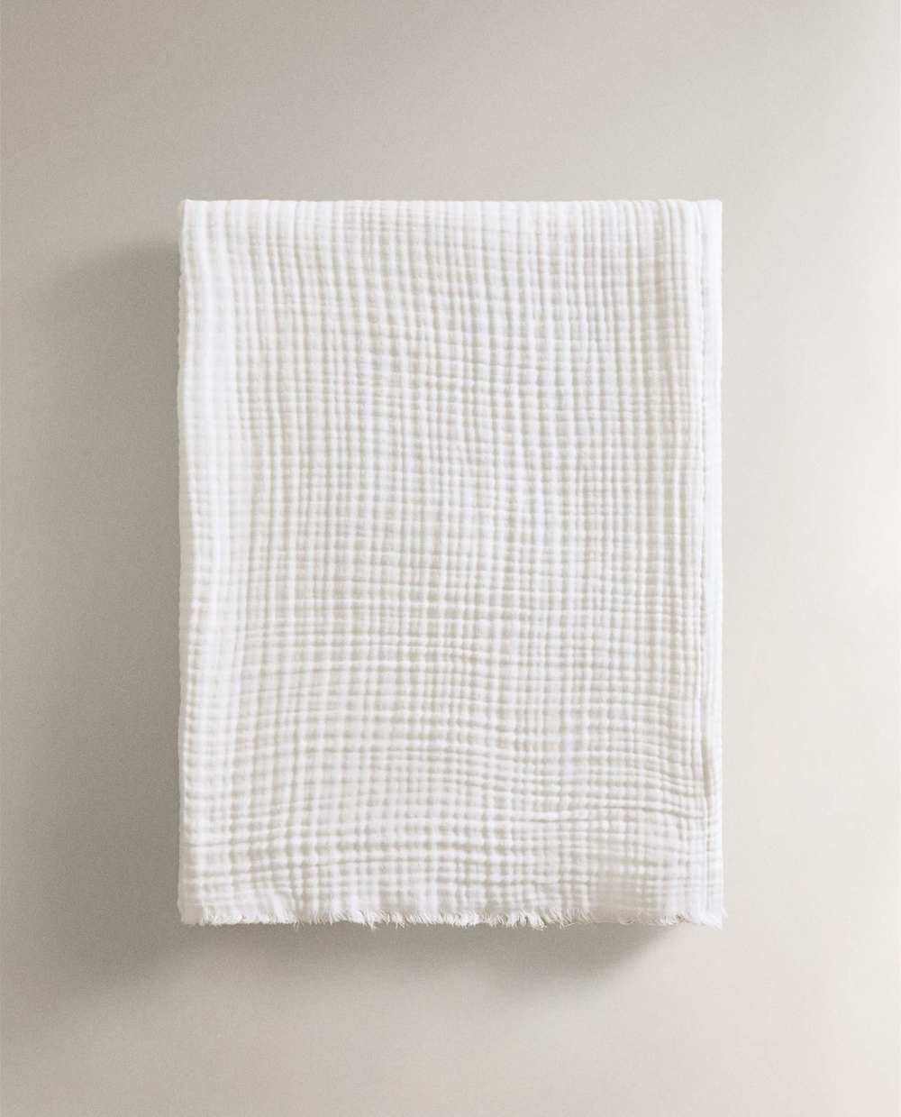 Zara Home - Хлопковое шифоновое одеяло, белый, 140x190 см