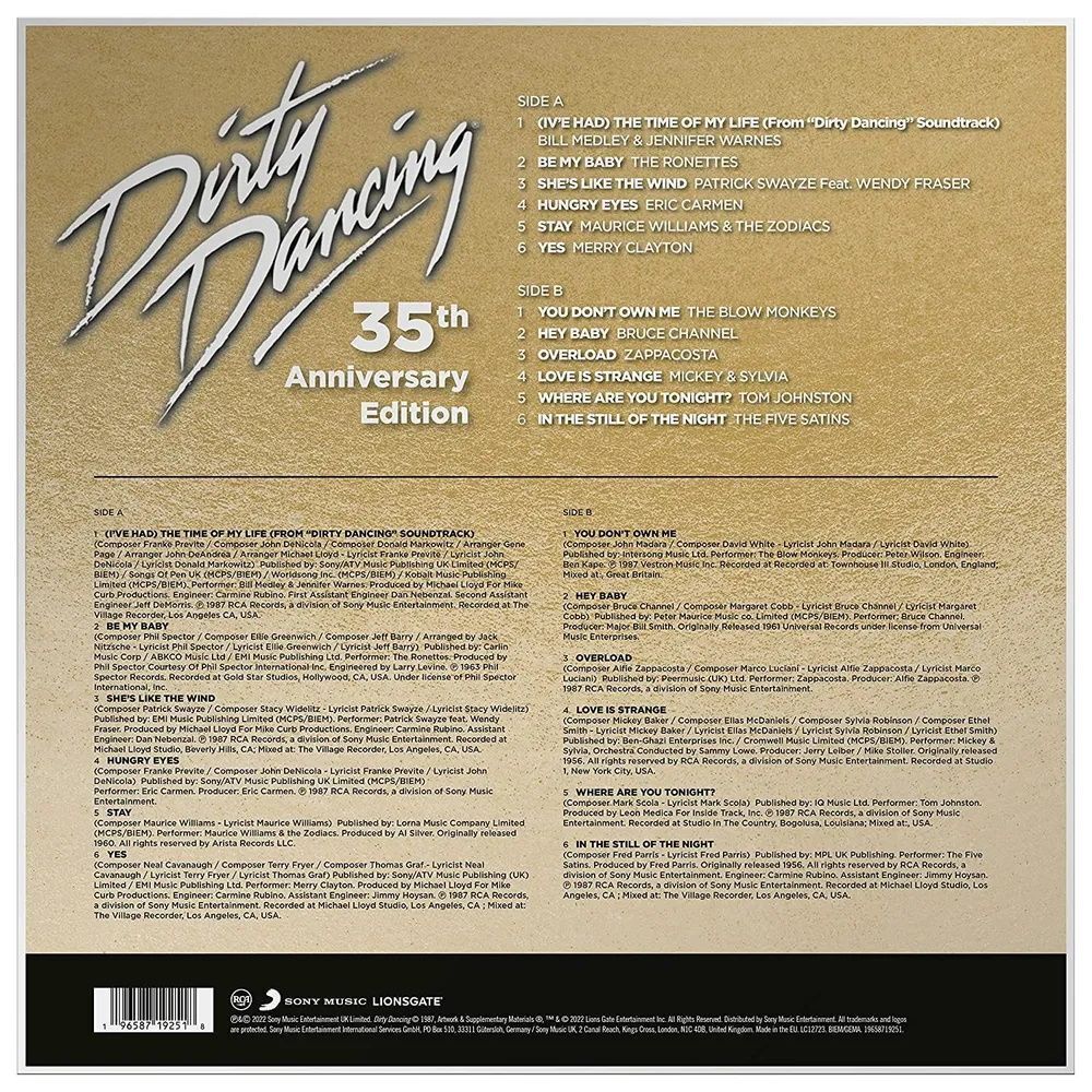 Dirty Dancing. Original Soundtrack (35th Anniversary), LP (Limited Edition, Picture Disc). Грязные танцы