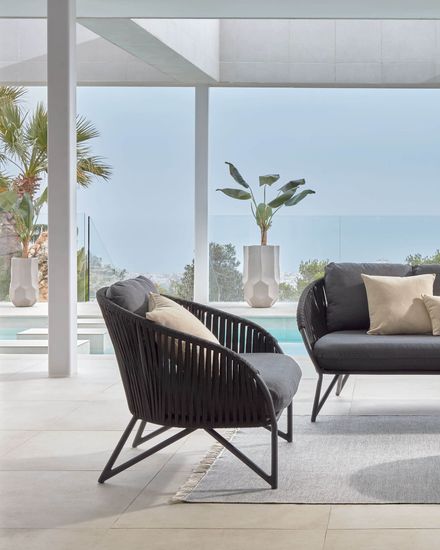 Веревочное кресло Branzie черное La Forma Испания