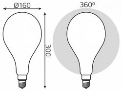 Лампа светодиодная Gauss Filament E27 10Вт 4100K 179202210-D