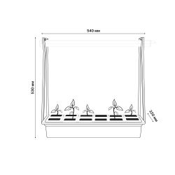 ULT-P34N-10W-SPSB IP65 WHITE 12 Набор Минисад. светильник для растений светодиодный с подставкой. Спектр для рассады и цветения. 12 кашпо в-к. белые. TM ФитоЛето