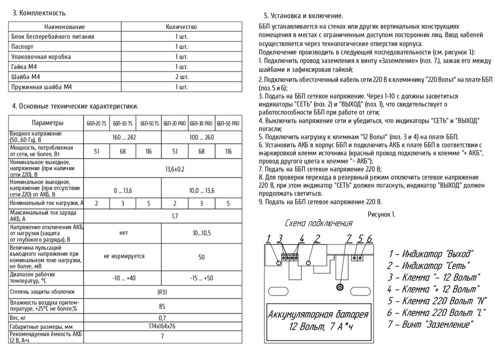 Источник бесперебойного питания ББП-30 TS