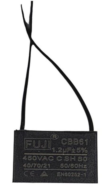 Конденсатор пусковой 450 В 1.2 мкф FUJI CBB61 (1+1 WIRES) 37x12x22 мм