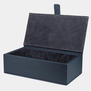 Кофр кожаный для хранения Grand синего цвета