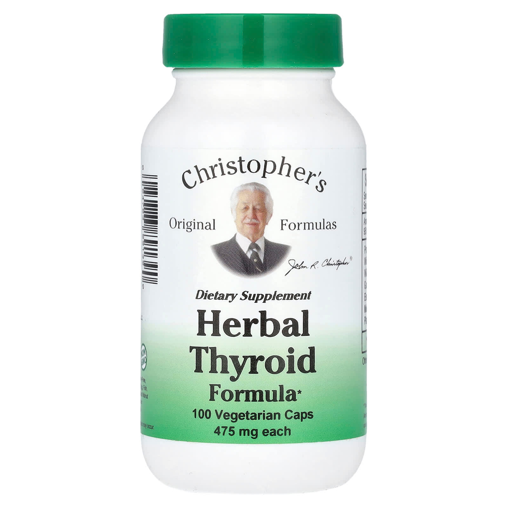 Christopher's Original Formulas, травяная добавка для щитовидной железы, 100 вегетарианских капсул