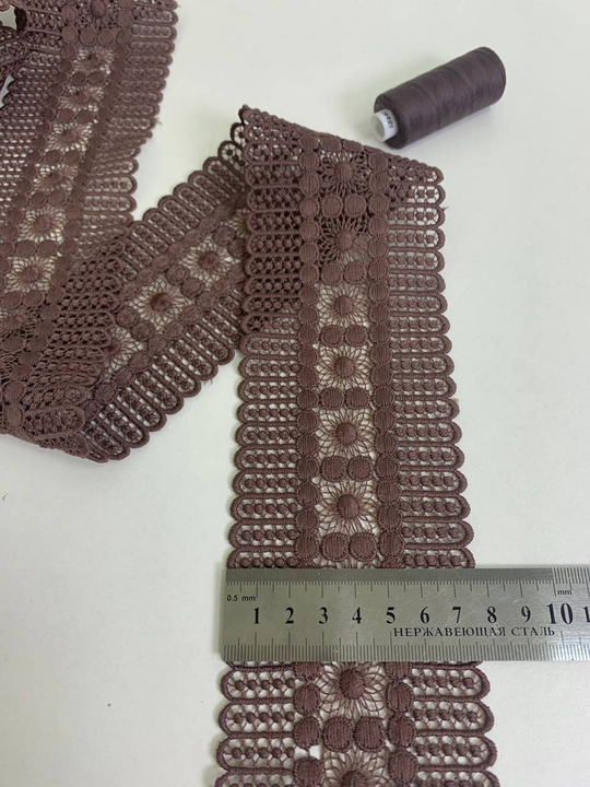 тесьма плетеная, коричневый, 7,5см AF9189