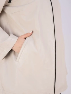 Куртка женская из натуральной кожи с капюшоном оверсайз