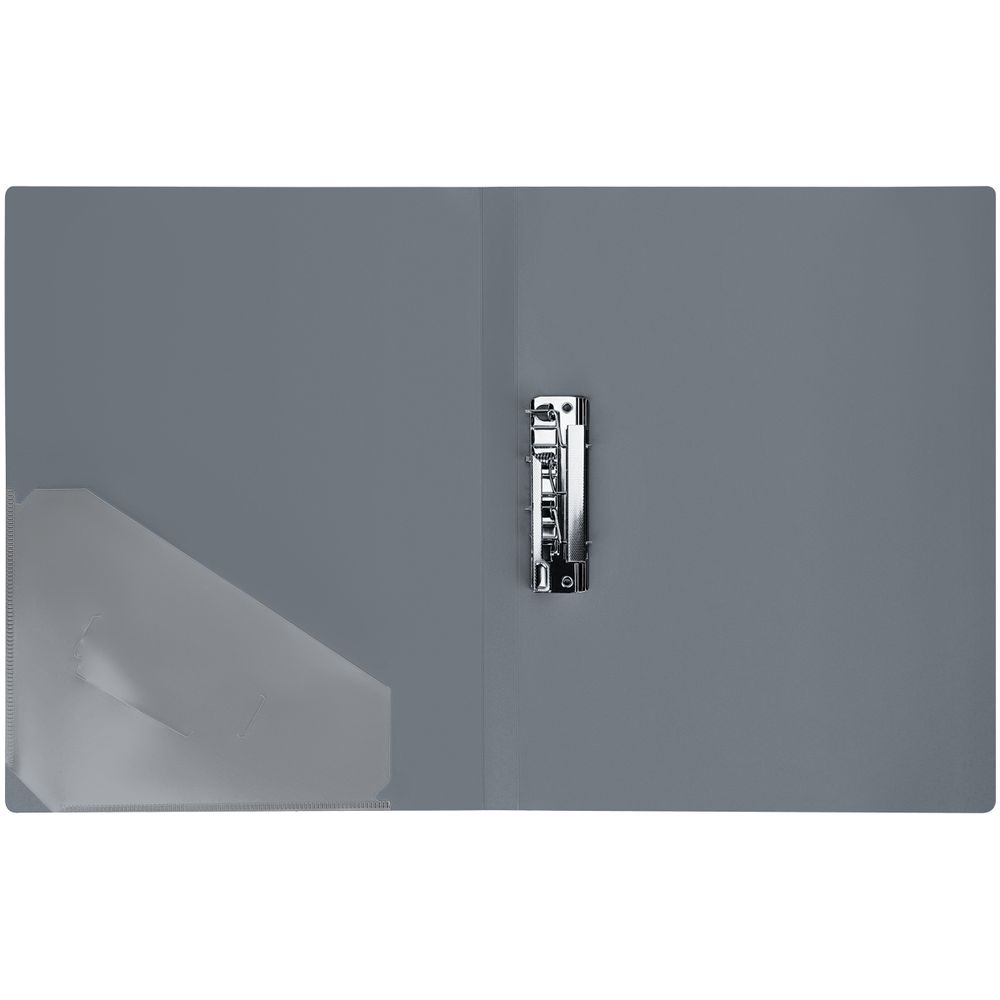 Папка с зажимом Стамм Стандарт, 700мкм, корешок 17мм, серая