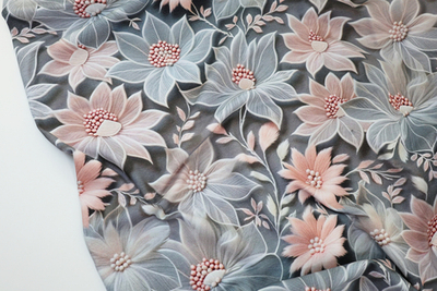 НЕЖНО-СИРЕНЕВЫЕ ЦВЕТЫ - Кулирка с лайкрой, компакт пенье (ДЖ72 Маша)