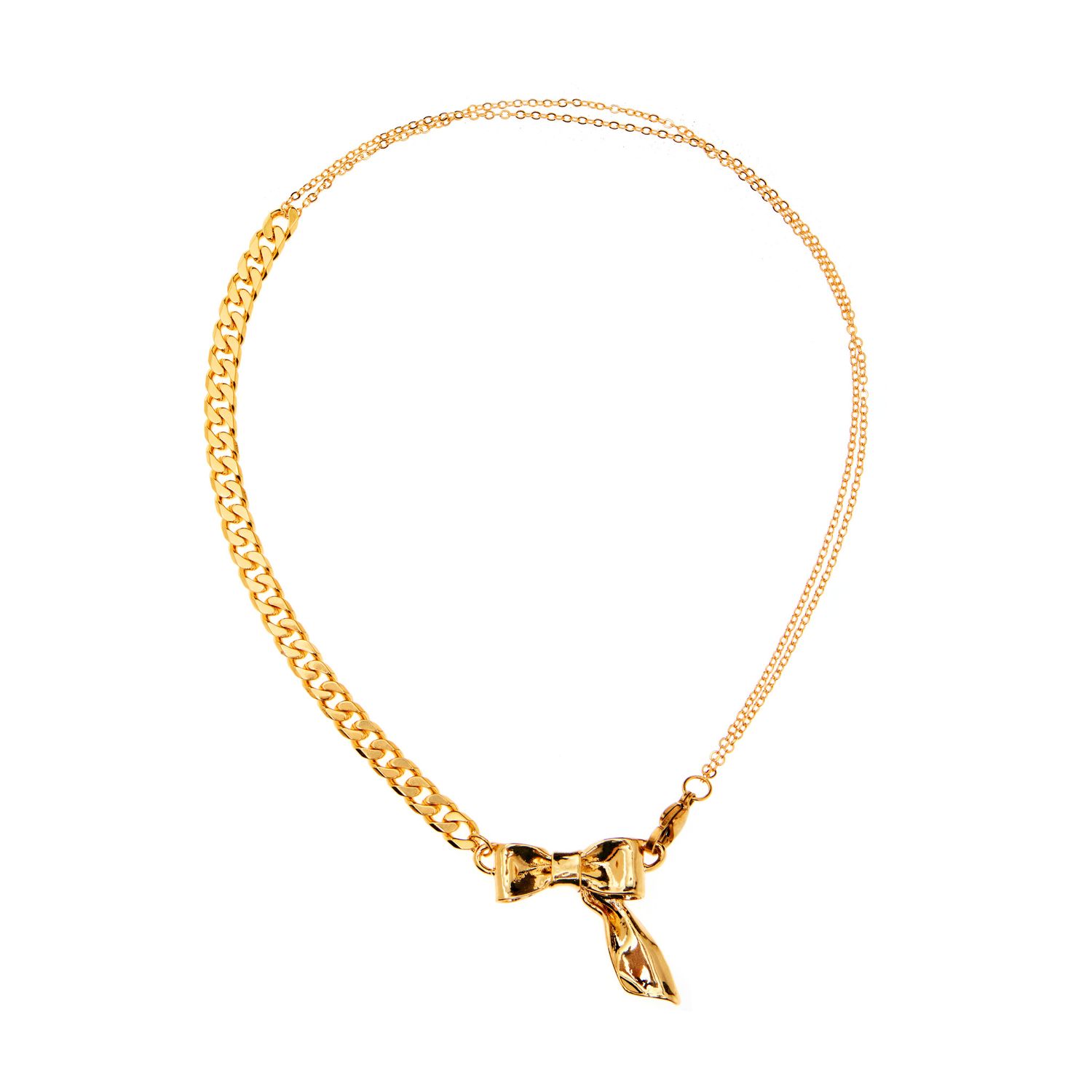 Колье Golden Chain Necklace With A Bow