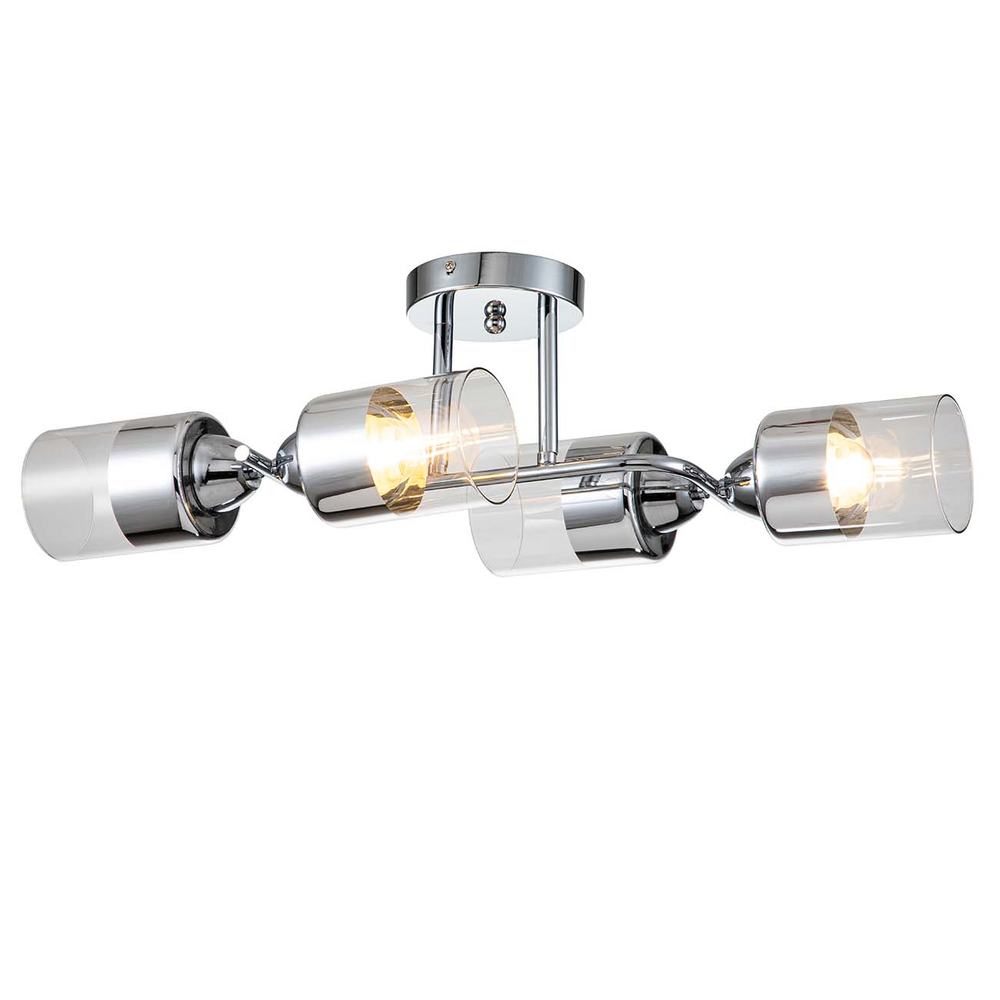 Светильник на штанге 4x60Вт E27, металл/стекло, хром