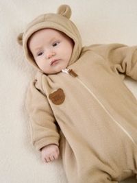 Комбинезон флисовый с закрытой ножкой "Беж" 0+