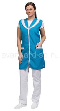 Сарафан женский "Карамель" (бирюза/белый)