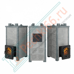 Печь Эверест "Легкий пар Профи" каменка «по-серому», Талькохлорит, S-50 мм, Резная (2 стороны)