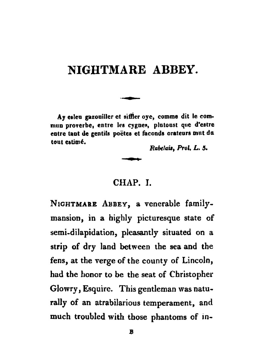 Nightmare abbey | Peacock Thomas Love