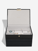 Органайзер для украшений и часов Stackers Classic Jewellery Box, 3 секции -Dove Grey & Rose (Navy Blue / темно-синий / Navy Blue / Органайзер с крышкой)