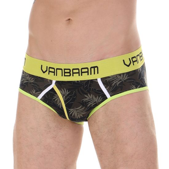 Мужские трусы брифы хаки с принтом Van Baam