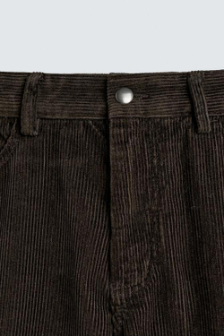 ZARA ВЕЛЬВЕТОВЫЕ БРЮКИ REGULAR FITНЕВЫЙ, КОРИЧНЕВЫЙ