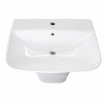 Умывальник-моноблок ELITE2 WAVE 650*450*835 ш*г*в, с хром переливом, белый, прямоуг