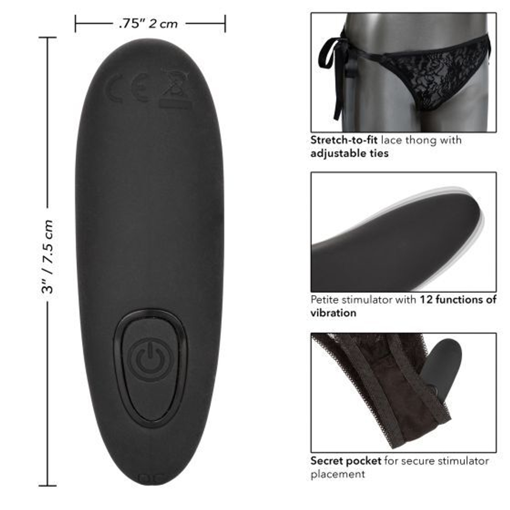 Трусики с вибромассажером для стимуляции клитора Remote Control Lace Thong Set