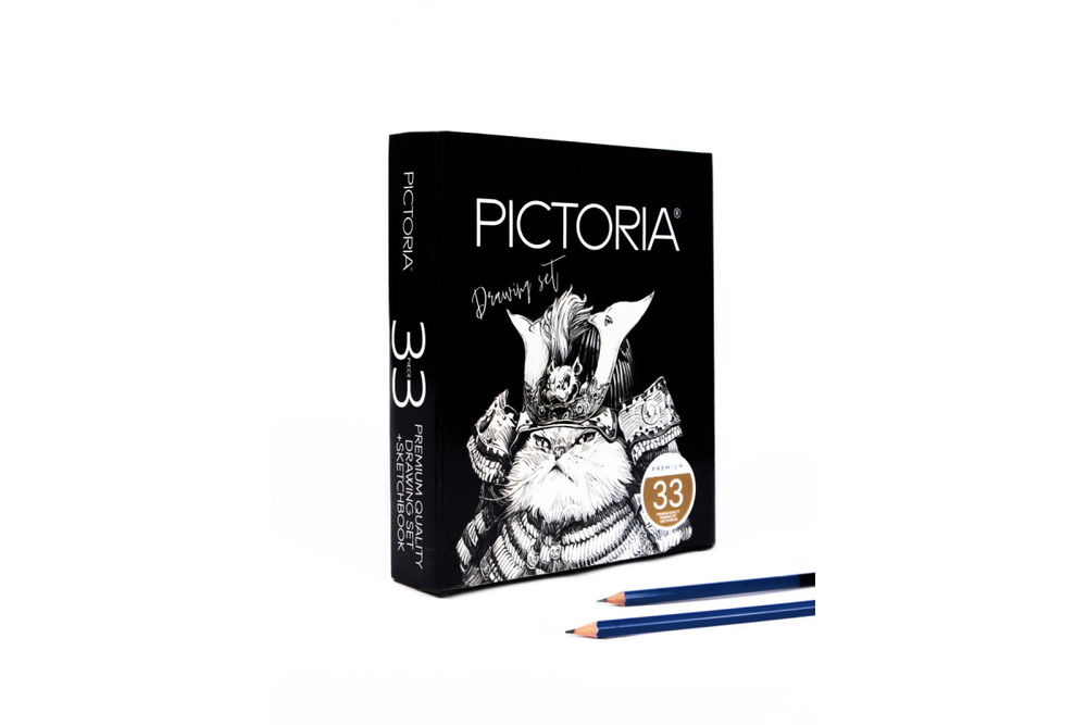 Набор для скетчинга Pictoria в коробке, 33 предмета в кейсе, скетчбук в комплекте
