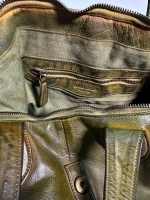 Женская премиальная горчично-оливковая сумка из натуральной кожи "Венеция"