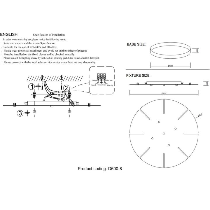 Основа для люстры Crystal Lux D600-8 Gold