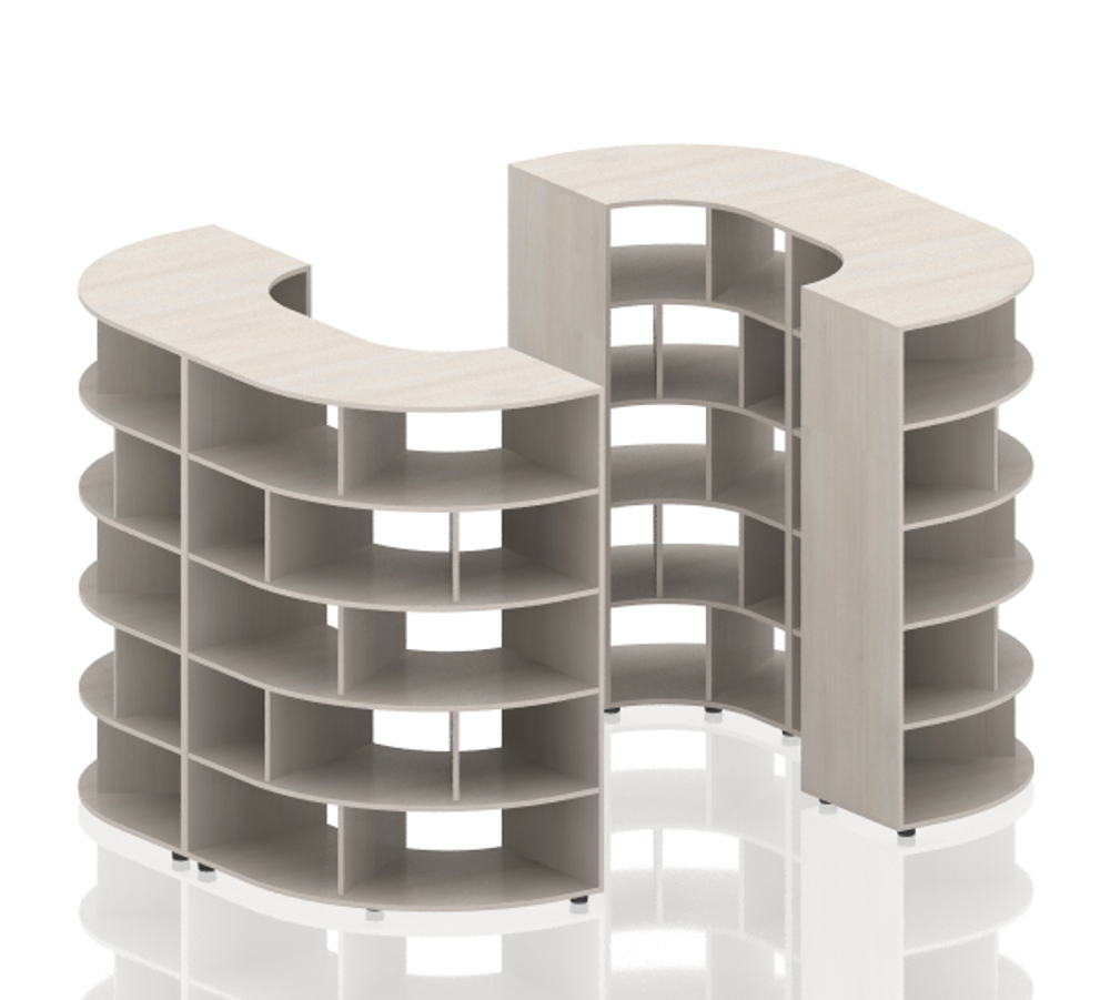 Стеллаж радиусный 4П коллекции Поколение А