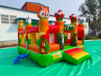 Коммерческий надувной батут «Попугайчики 2» без горки, размер 4*4*2,6 м