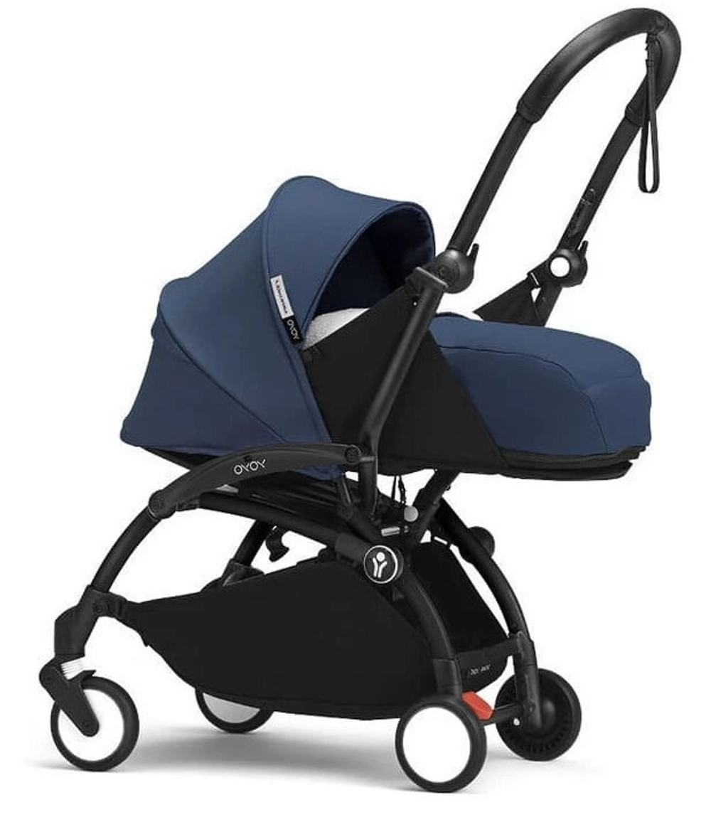Коляска Stokke YOYO3 Newborn Pack рама чёрная Black 2 в 1 Air France Blue