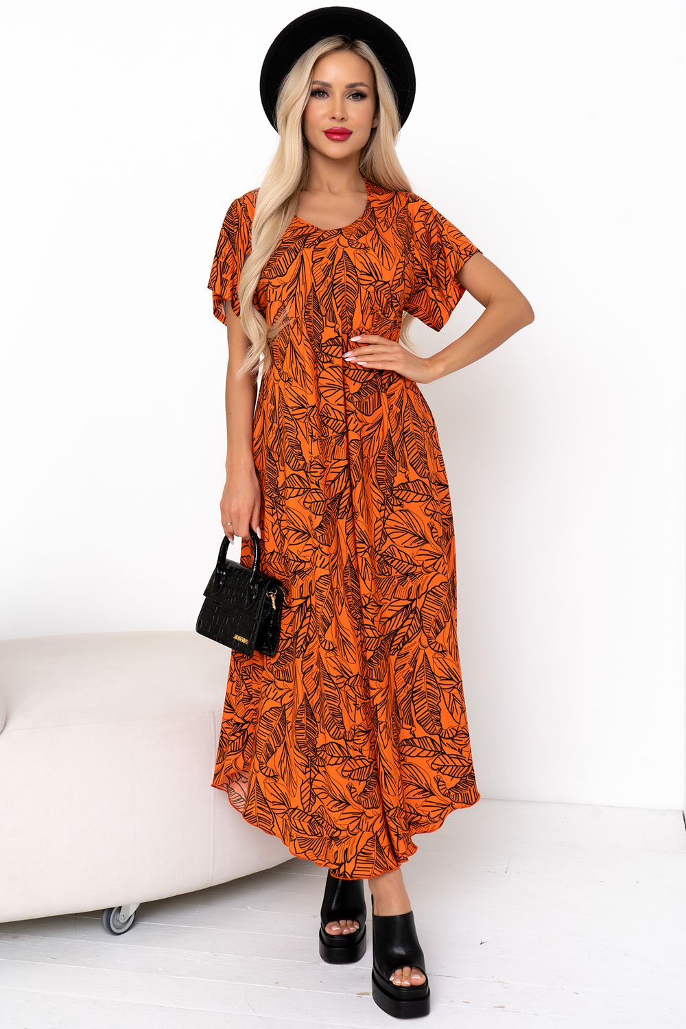 Платье Магия лета (оранжевый)-54р-р Р11-867/28 Nikol