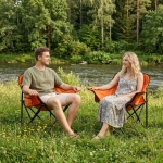 Кресло складное до 100 кг TJ-2000, 60*46*70 см, цвет: оранжевый