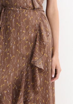 Платье Нежность миди шоколадный