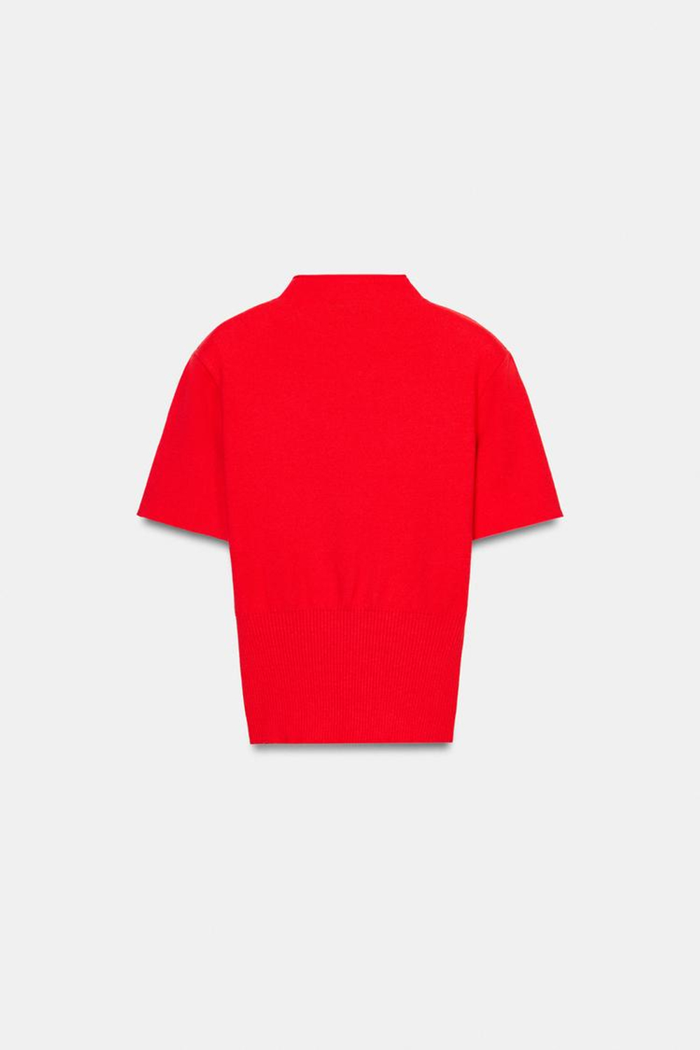 ZARA ТРИКОТАЖНЫЙ ТОП, КРАСНЫЙ