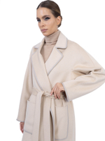 Женское кашемировое пальто с кантом по бортам