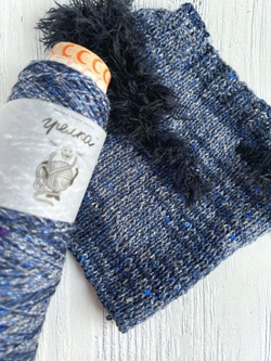 Пряжа бобинная для ручного и машинного вязания джинсовый хло