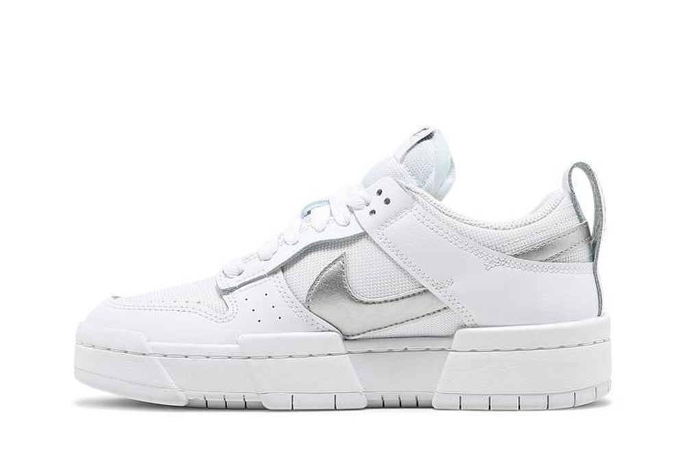 Кроссовки Nike Dunk Low Disrupt "White Silver" (Женская размерная сетка)