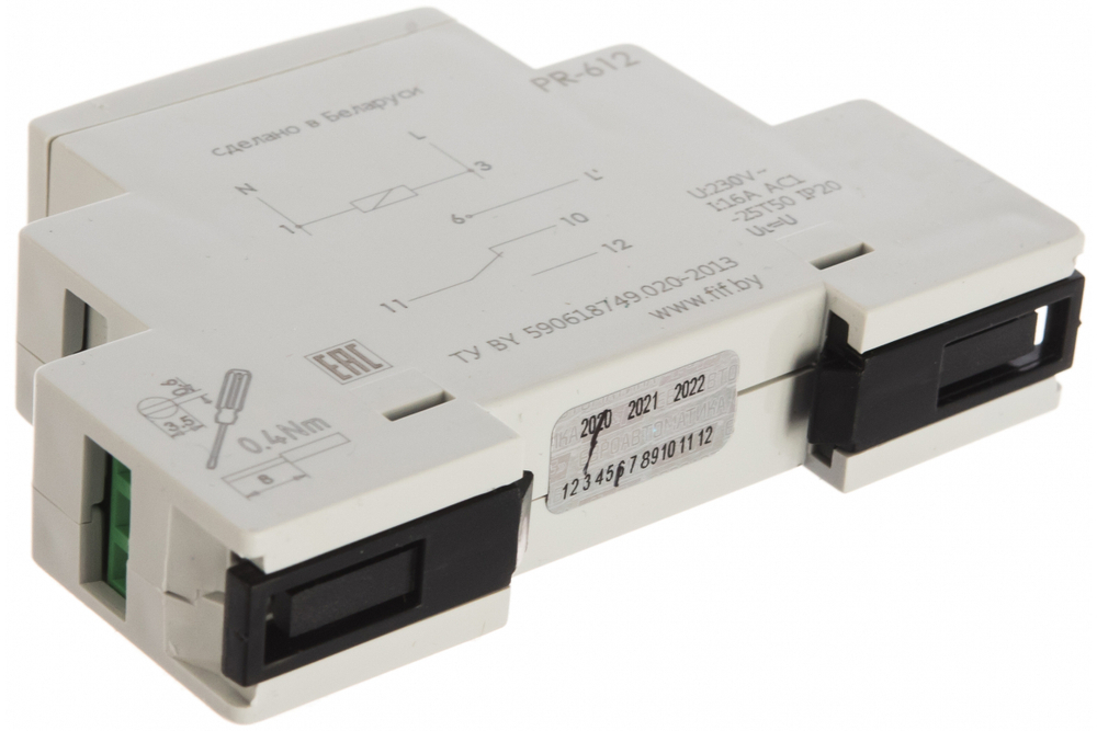 Реле контроля тока PR-612 230В AC 16А 1перекл (диапазон измер-я тока 2-15А) IP20