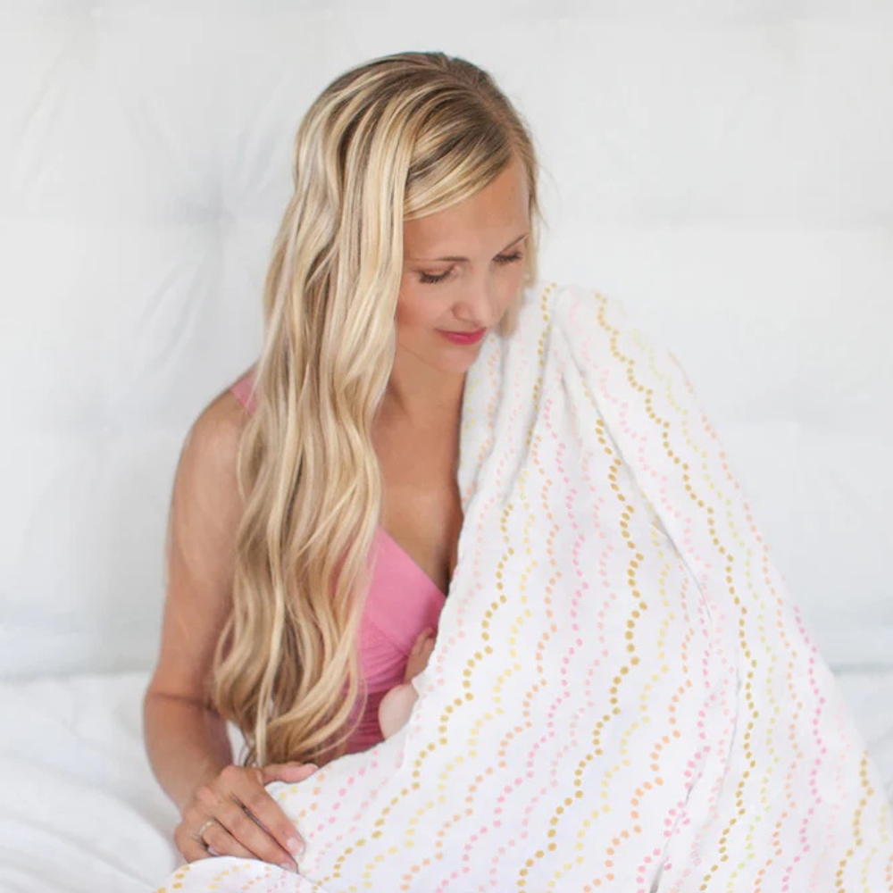 SwaddleDesigns SDM-181P Набор пеленок муслин 3 шт. - Heavenly Floral Pinks with Touch of Gold Shimmer