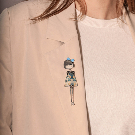 Брошь Shadore Девочка XZ0086.21 BL/S