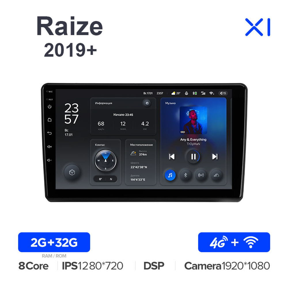 Teyes X1 10,2"для Toyota Raize 2019+