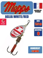 Блесна для рыбалки вращающаяся Mepps AGLIA White/Red